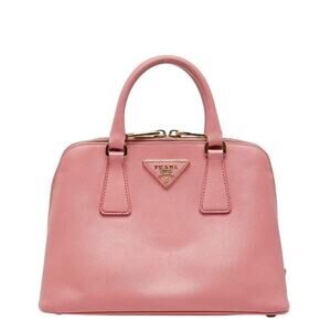 Prada Triangle Logo Saffiano Leather Handbag Pink